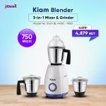 Kiam 3 In 1 Mixer Grinder & Blender , 750 watt