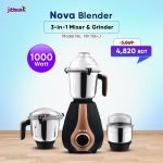 Nova 3 In 1 Mixer Grinder & Blender | NV 156-J