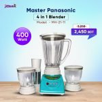 Master Panasonic 4 in 1 Blender, 100% Copper Motor, BPA free Plastic Jars, 400w Family Mixer & Grinder