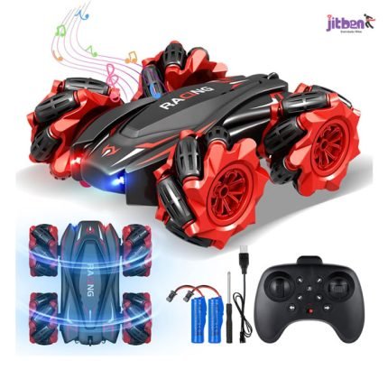 360° Rotating 4WD Remote Control Stunt Car With Universal Wheels & Watch | Equipped With Dual Batteries For Extended Hours Of Joy