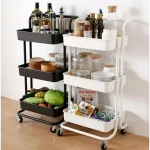 3 Layer Kitchen Cabinet Rack | Portable Kitchen Trolley Rack, Moveable Kitchen Storage Rak - Image 3