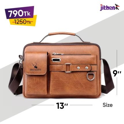 Men's Pu Leather Shoulder Bag (Brown)