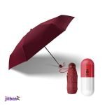 Mini Folding Umbrella With Pretty Capsule Case - Red/Yellow/Purple/Sky - Image 4